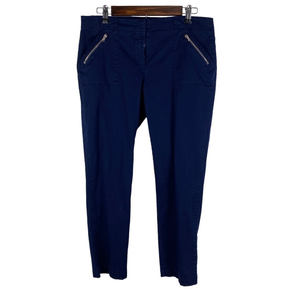 New York & Company Navy Blue Cropped Capris 8
